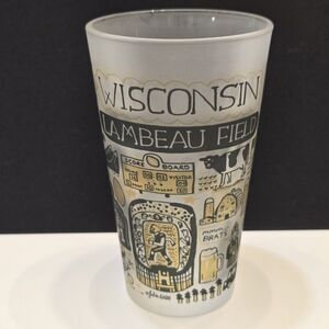 Lambeau Field Julia Gash Frosted Pint Drinking Glass Green Bay Packers Wisconsin